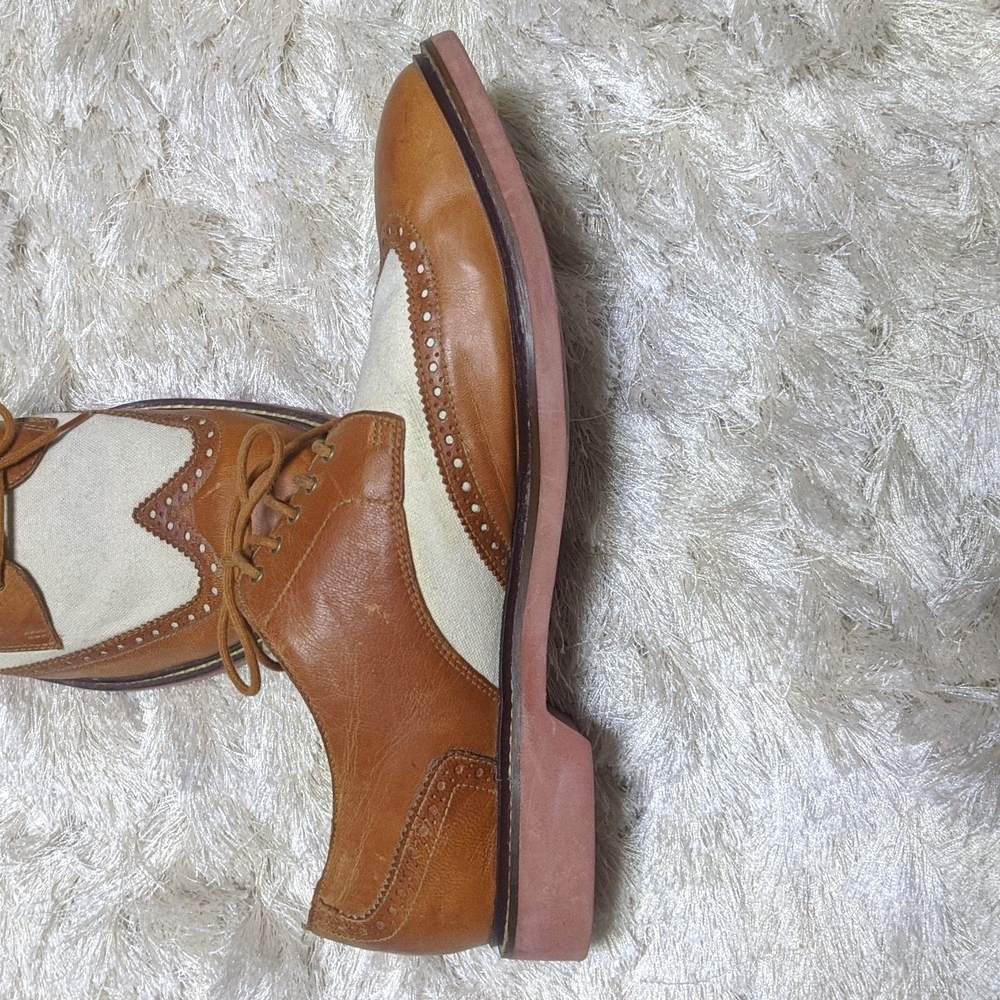 Cole Haan Tan Linen Wingtip Oxfords 12M - Picture 10 of 14